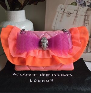 NWT Kurt Geiger London Kensington Mini Ruffle 2 Way Bag With Dustbag